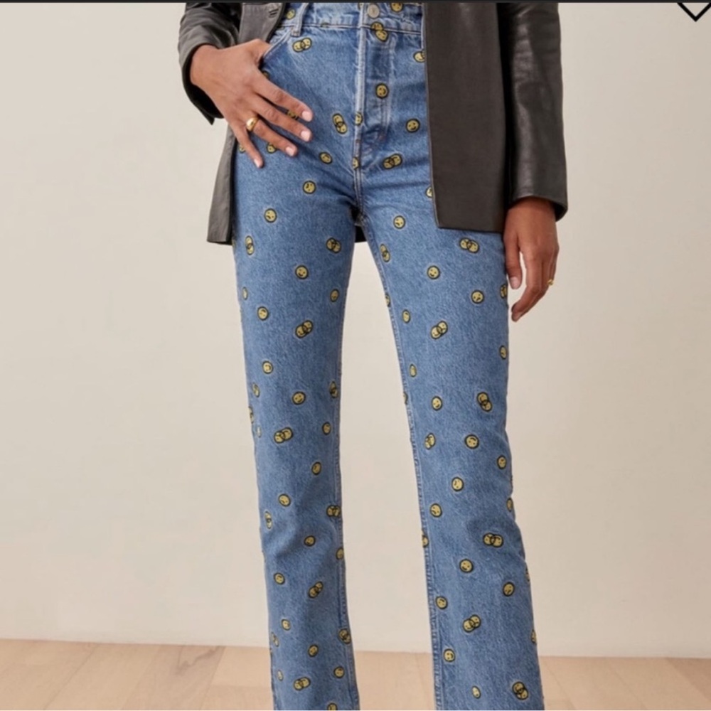 Reformation Mixed Emotions High Rise Straight Jeans nwot